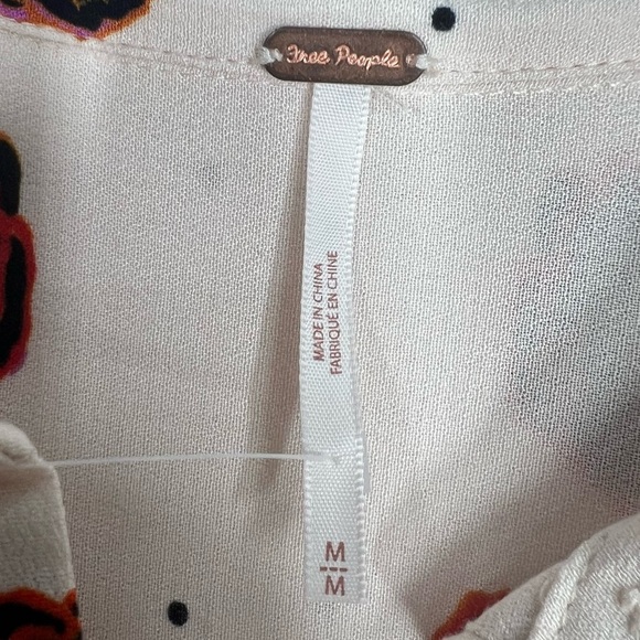 FREE PEOPLE Sweet Life Mini Dress Floral Button Down Flare Sleeve Size Medium - Picture 11 of 11